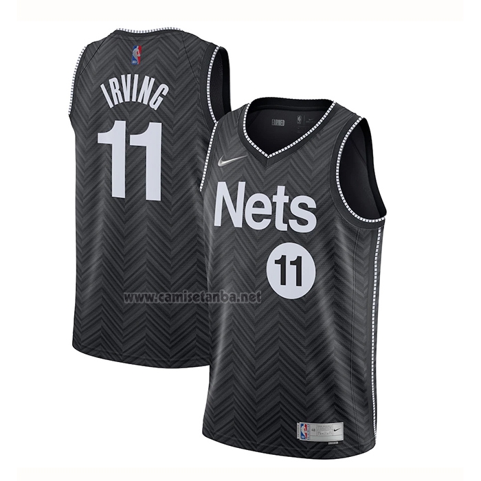 Camiseta Brooklyn Nets Kyrie Irving #11 Earned 2020-21 Negro